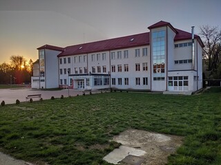 Fototapeta premium Bistrita, Liviu Rebreanu new High School , Romania,2020