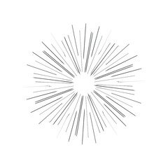 Sunburst, explosion effect, vintage doodle on white background EPS Vector 