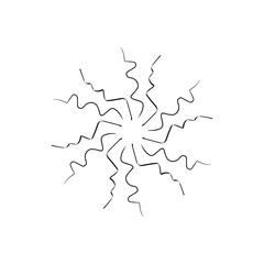 Sunburst, explosion effect, vintage doodle on white background EPS Vector 