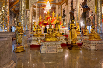 Fototapeta premium Khlong Luang Pang Subdistrict, Chachoengsao. Thailand / July 12,2020. Wat Veerachote Thammaram. Its area of 36 rai provides peaceful atmosphere, which is surrounded by rice fields.