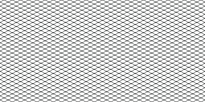 Wire fence pattern. Illustration of diamond shape wire mesh (Horizontal). Geometric mesh. Geometric mesh on white background.