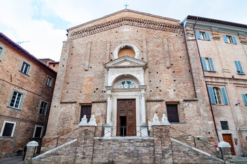 San Domenico church in Urbino, Italy. The historic center of Urbino is a Unesco World Heritage site and an apex of Renaissance architecture.