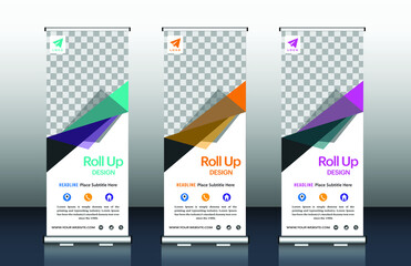 Roll up banner stand template design