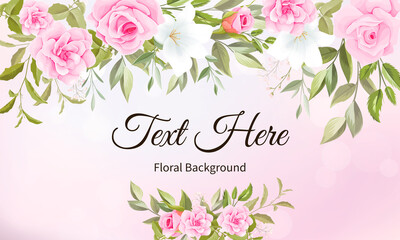 Beautiful floral hand drawing background frame