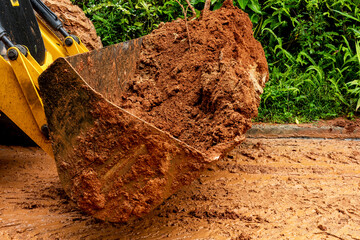 excavator on the ground