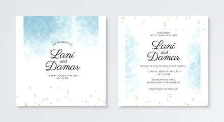 Hand painted watercolor splash for wedding invitation template