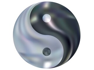 Mesh background in the form of yin yang.