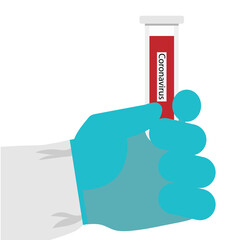Coronavirus 2019-nCoV Blood Sample in test tube. Vector illustration