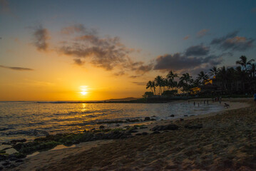 Fototapeta na wymiar sunset in kauai