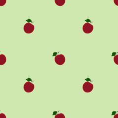 Apple seamless pattern.doodle drawing of fruit in minimalism style.fruit. Flat design cartoon style organic healthy food.texture for web, covers, decoration,wrapping,textile.