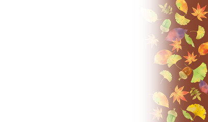 秋の紅葉をちりばめたイラスト
