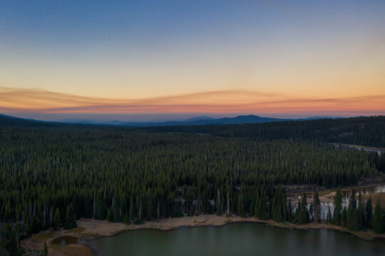 Red Smoke And Haze In Cascade Mountains Oregon From Wildfires 2020