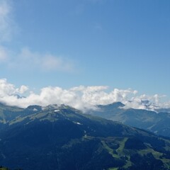 mountains and clouds