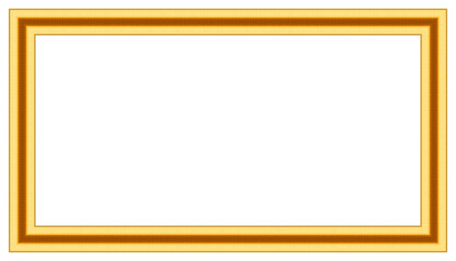 Gold photo frame isolated on white background