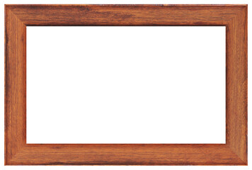 Obraz premium Wood photo frame isolated on white background