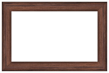 Wood photo frame isolated on white background