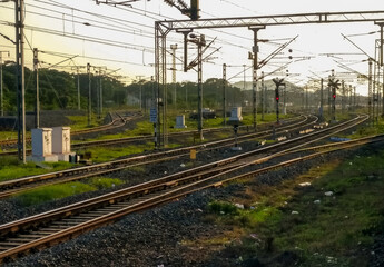 Fototapeta na wymiar Tambaram railway in the countryside