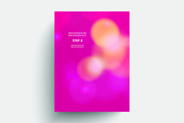 Vector Bokeh poster design. Bubble neon color cover. Vector illustration of abstract gradient. Club invitation template. Modern design.