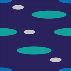 seamless pattern with ovals on a blue background, template for Wallpaper, fabric, cover