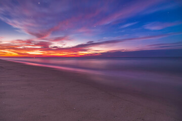 Belmar beach Nj shore sunrise with a hint of stars! 
