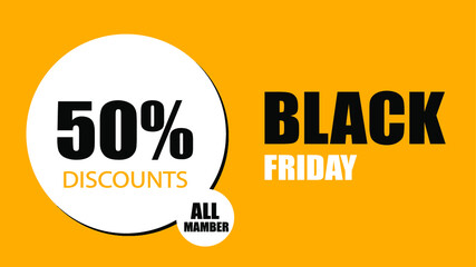 Black Friday promotion campaign. Yellow background stand out with black white.