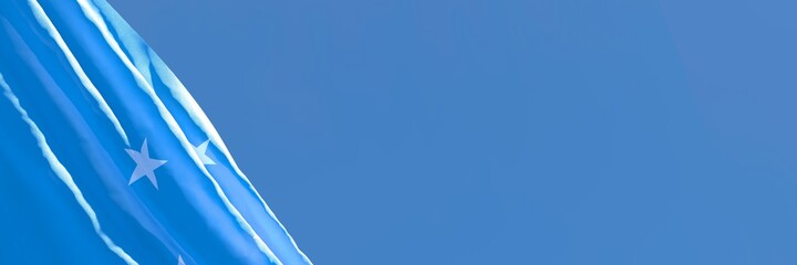 3D rendering of the national flag of Micronesia waving in the wind