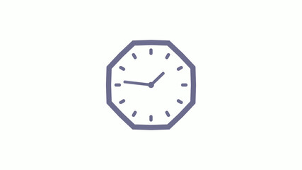 12 hours counting down clock icon with trick,Aqua gray clock icon on white background