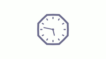 12 hours counting down clock icon with trick,Aqua gray clock icon on white background