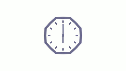 12 hours counting down clock icon with trick,Aqua gray clock icon on white background