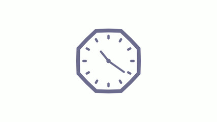 12 hours counting down clock icon with trick,Aqua gray clock icon on white background