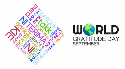 Vector graphic of world gratitude day good for world gratitude day celebration. flat design. flyer design.flat illustration.
