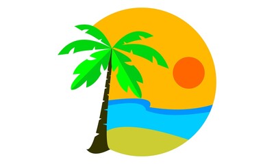 Fototapeta na wymiar logo vector beach summer