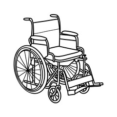 Fototapeta na wymiar Wheelchair for disabled people. Doodle style