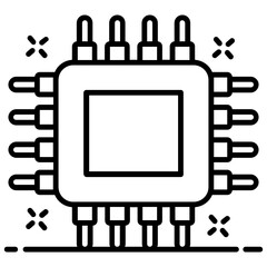 
Processor chip icon, vector design.
