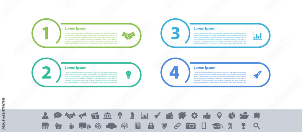 Wall mural infographic design business concept vector illustration with 4 steps or options or processes represe