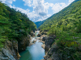 River flowing through the canyon (Tochigi, Japan)