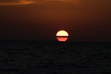 Sun shine in the morning over the sea