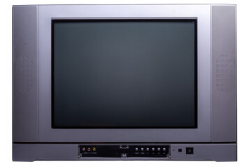 old tv isolated on white background