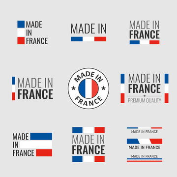 made in France labels set, French product emblem