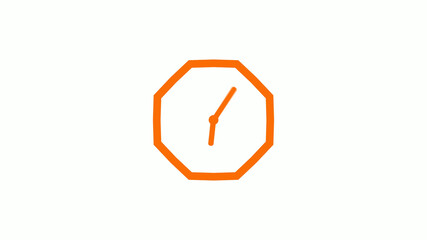Counting down 12 hours clock icon on white background,clock icon