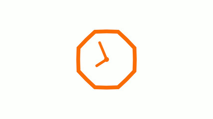 Counting down 12 hours clock icon on white background,clock icon
