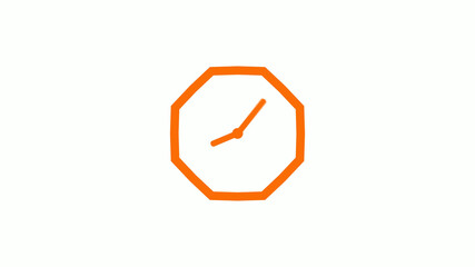 Counting down 12 hours clock icon on white background,clock icon