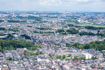 広々とした平野に広がる住宅地