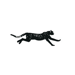 Cheetah silhouette. Vector Cheetah logo on white background