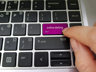 Online Dating concept using keyboard enter key