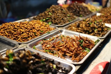 Fried food insects