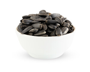 sunflower seeds isolated on white with clipping path.