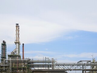 Obraz premium plant petrochemical In the daytime with copy space on top.