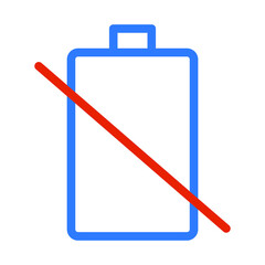 Broken battery sign icon