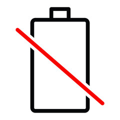 Broken battery sign icon